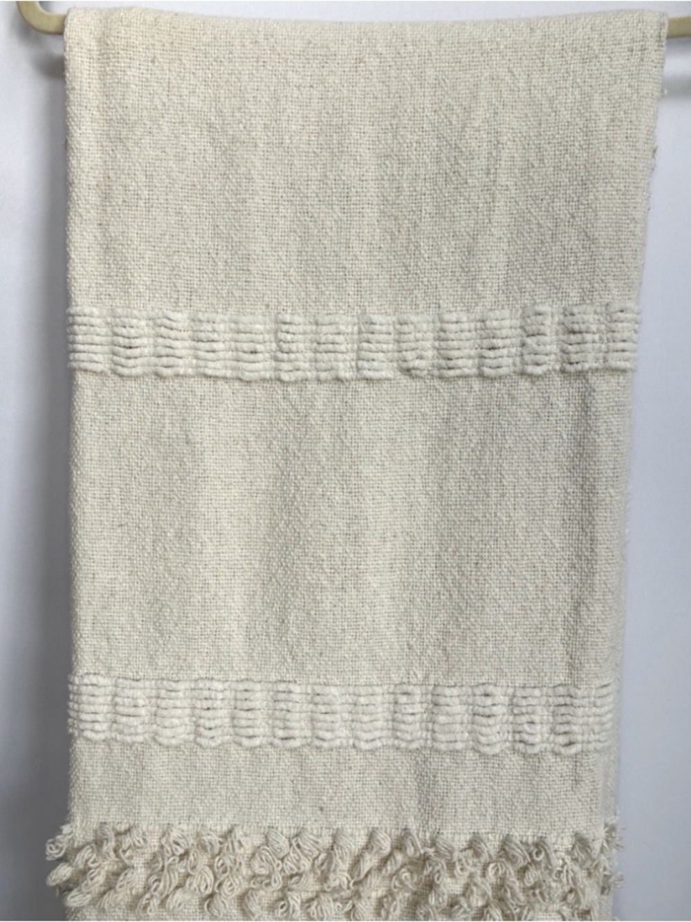 NWT Anthro Textured Indira Throw Chenille yarn Sequin embellishments in Cream